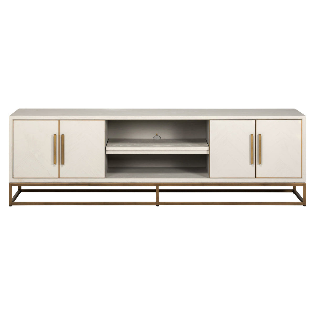 TV cabinet Whitebone brass verona grey  200