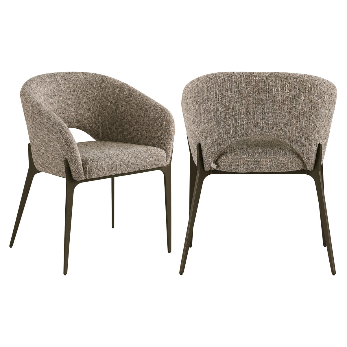 Dining chair Kenzi brown tweed 