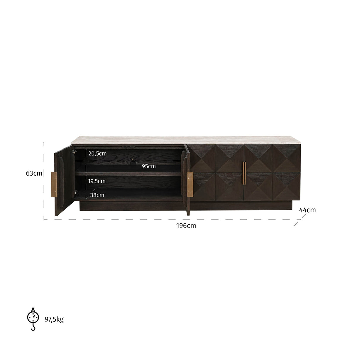 TV cabinet Claremont brown 