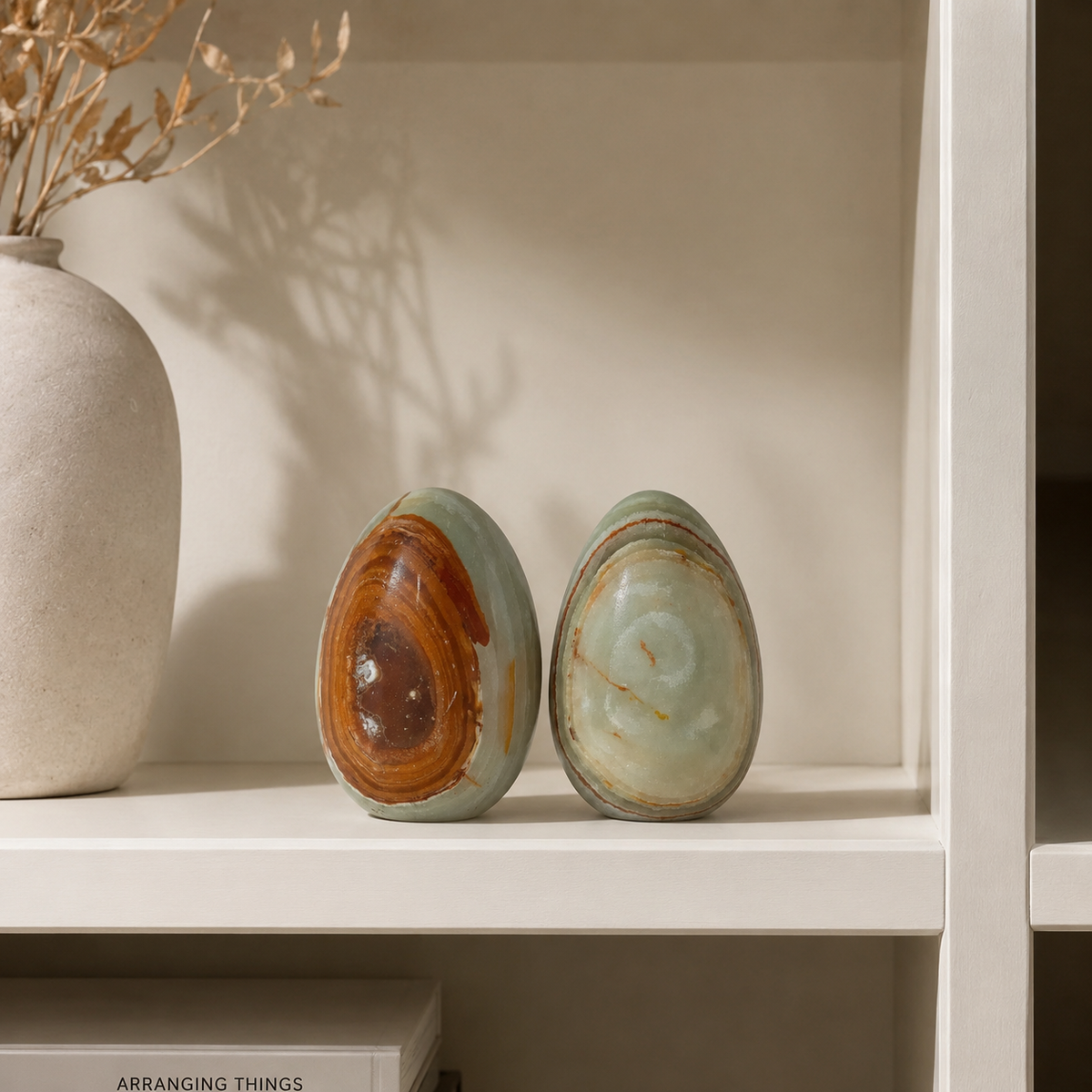 Oleena Onyx Set of 2 Decorative Eggs