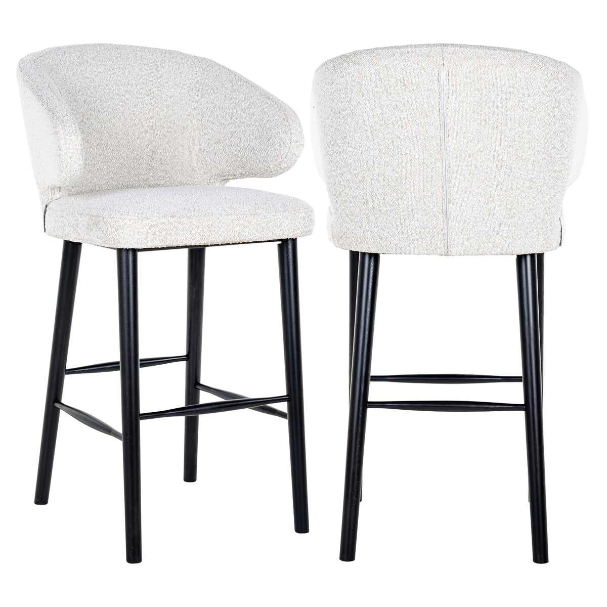Bar stool Indigo white bouclé