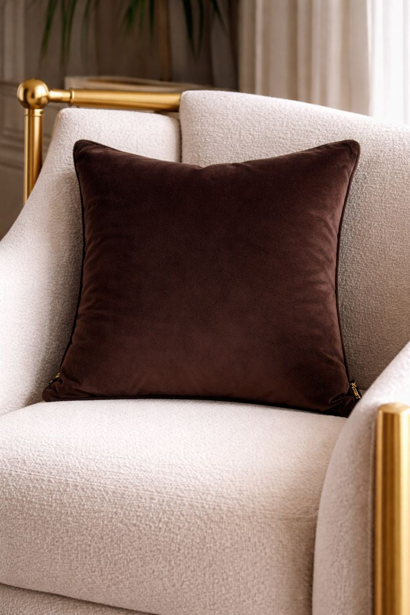 Paul Moneypenny Twofaced Choc And Taupe Large Cushion