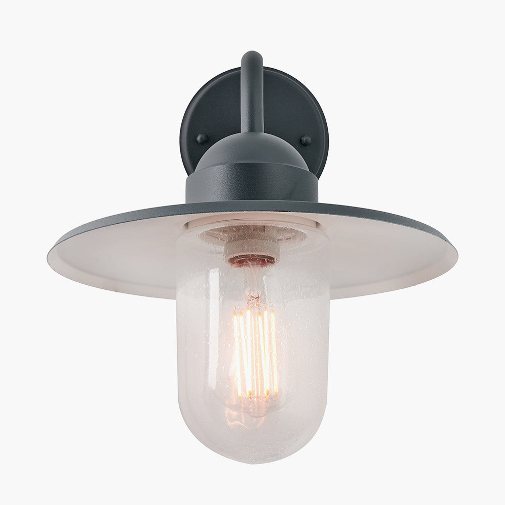 Lilium Dark Grey Metal and Glass Fisherman Wall Light