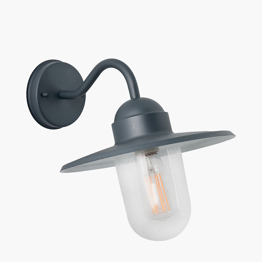 Lilium Dark Grey Metal and Glass Fisherman Wall Light
