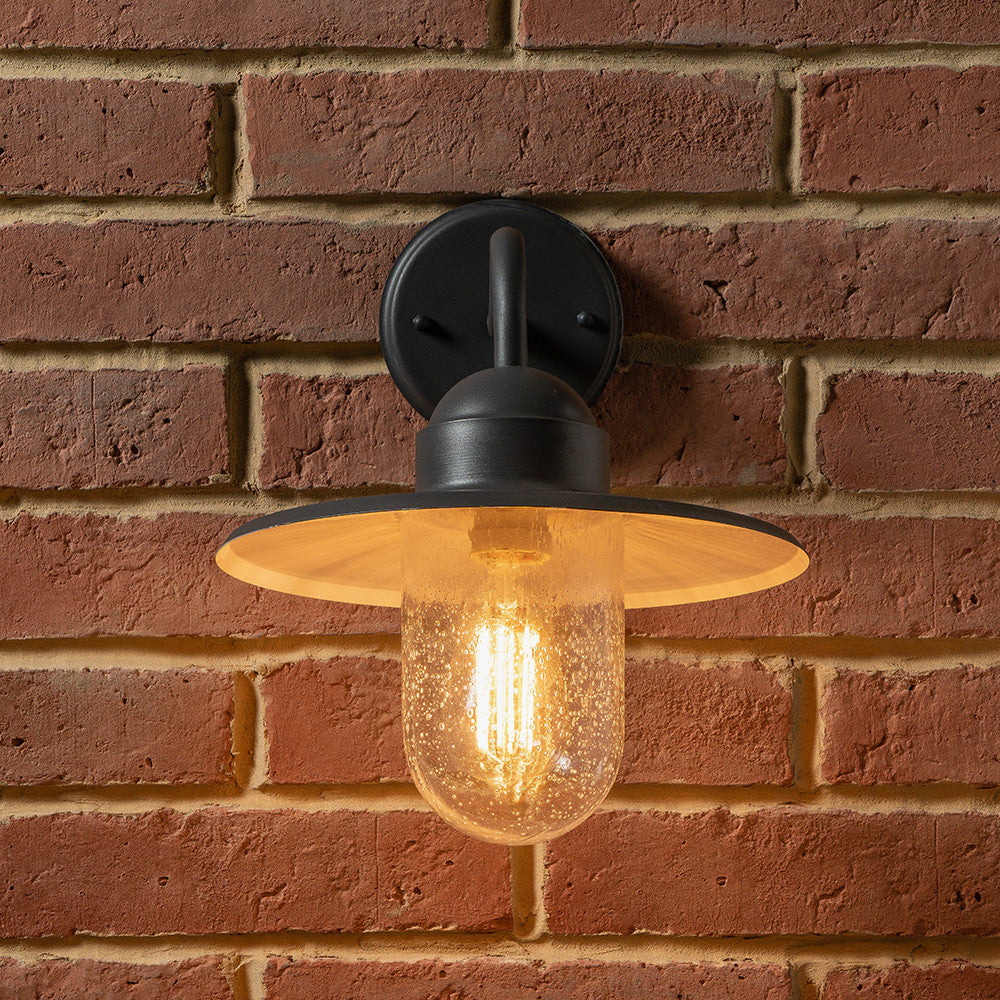 Lilium Dark Grey Metal and Glass Fisherman Wall Light
