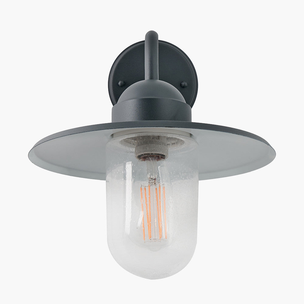 Lilium Dark Grey Metal and Glass Fisherman Wall Light