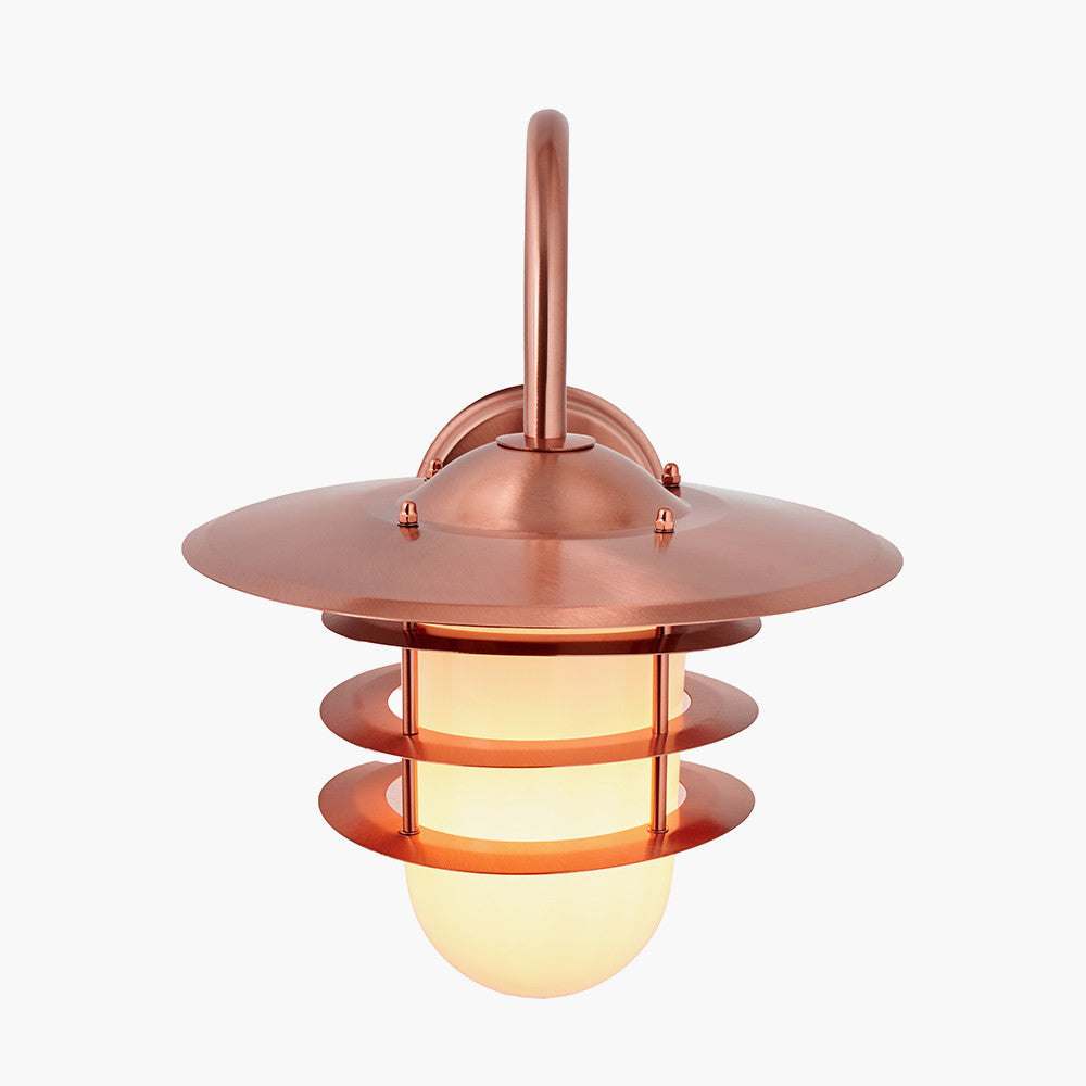 Centauri Copper Metal and Opaque Glass Wall Light