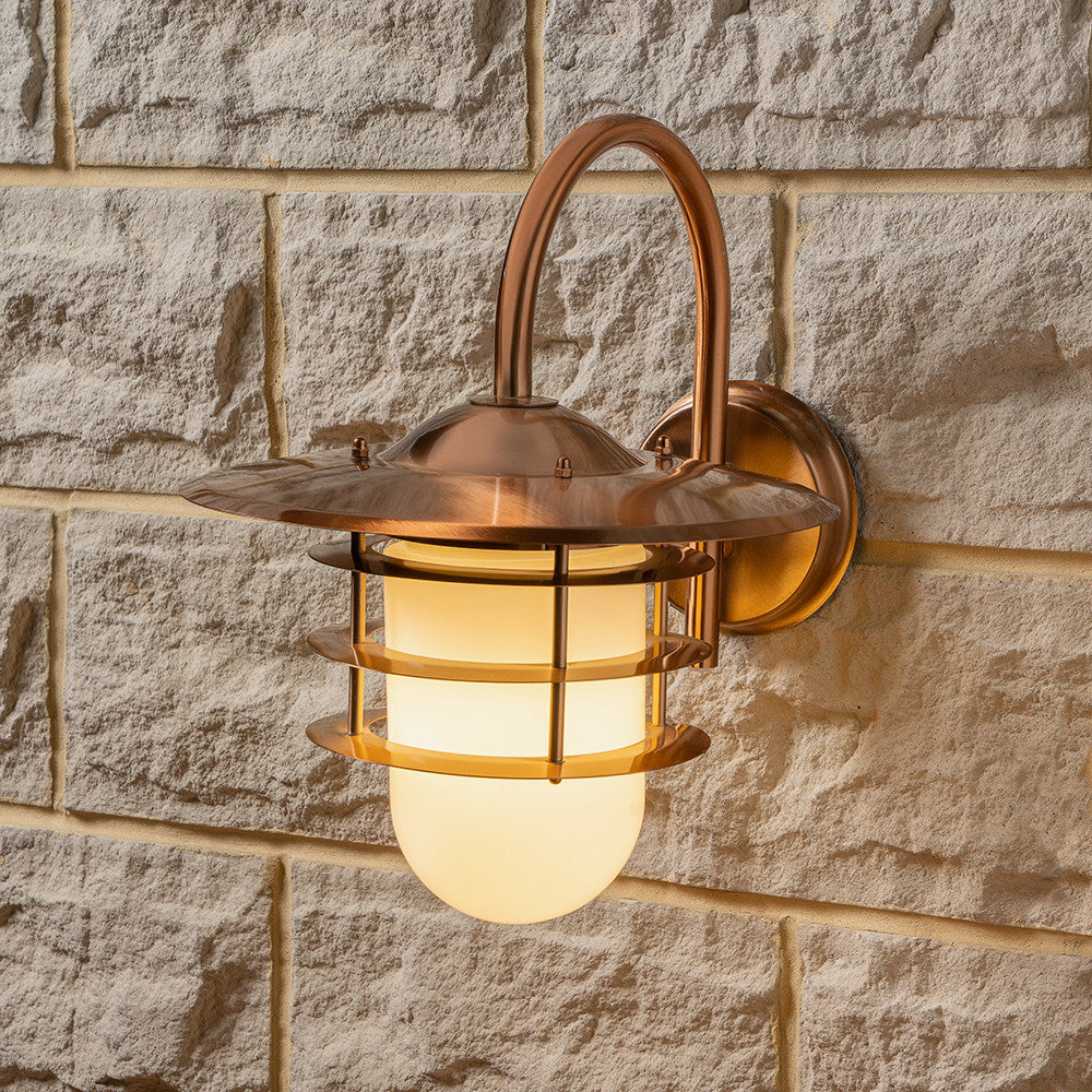 Centauri Copper Metal and Opaque Glass Wall Light