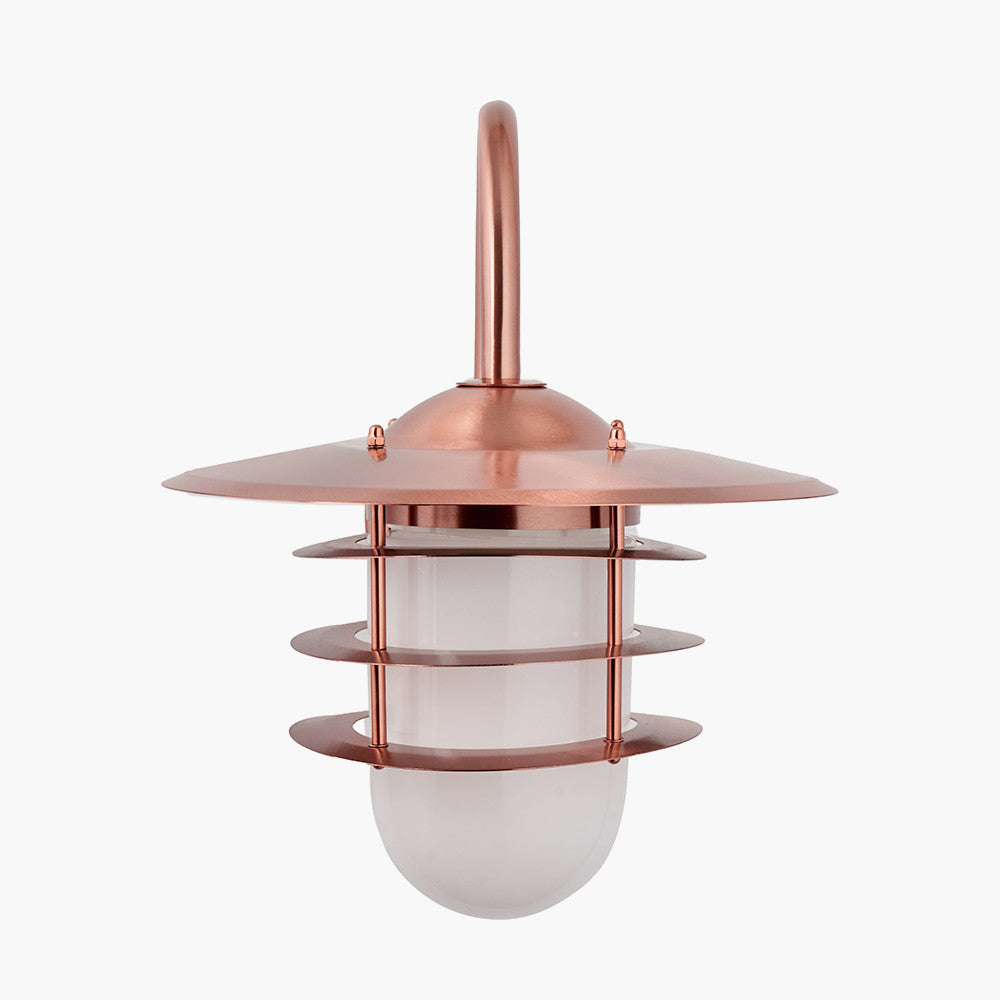 Centauri Copper Metal and Opaque Glass Wall Light