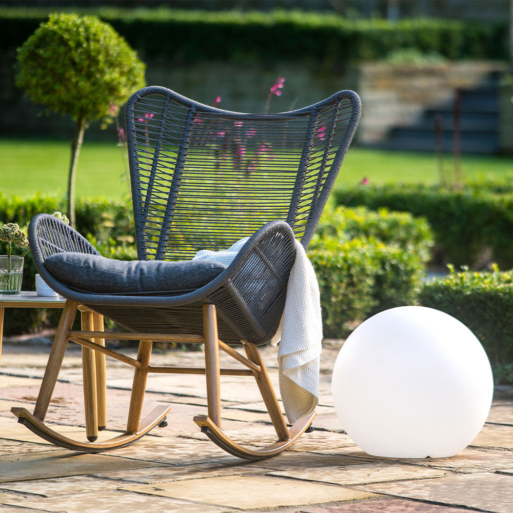 White Ball Outdoor Floor Lamp 45cm