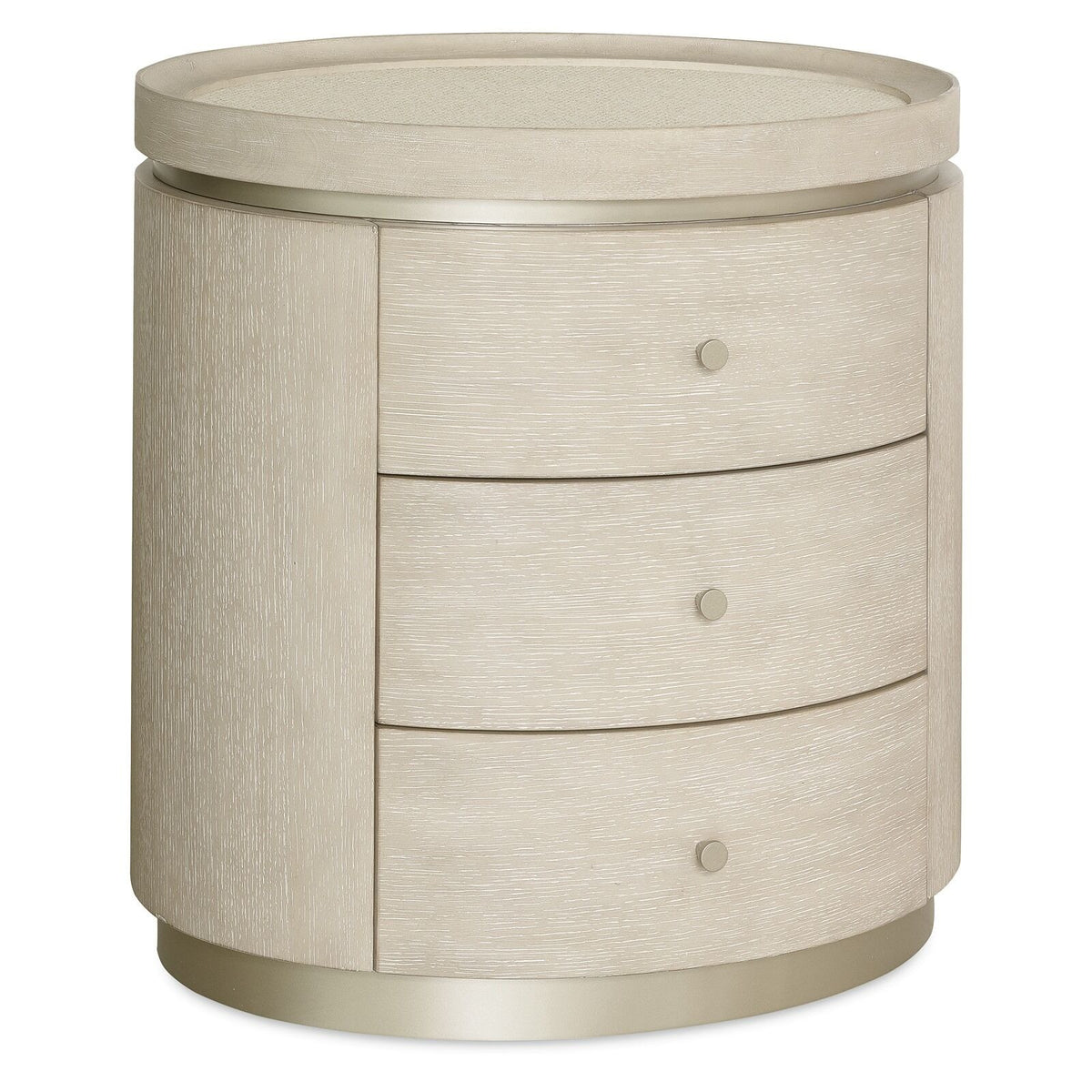 Coastal Breeze 3 Drawer Oval Bedside Table