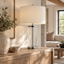 Ilija Glass Table Lamp with Cream Fabric Shade