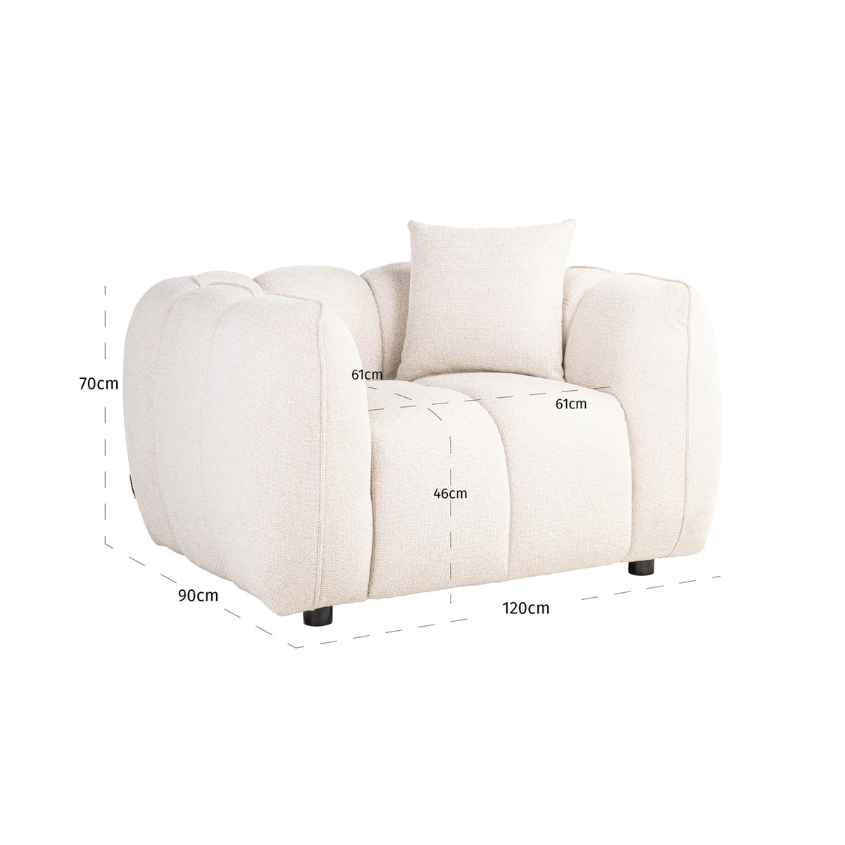 Lounge chair Jezebel cream fancy