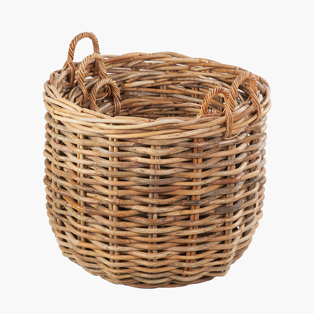 Tobs S/3 Chunky Rattan Round Logs Baskets