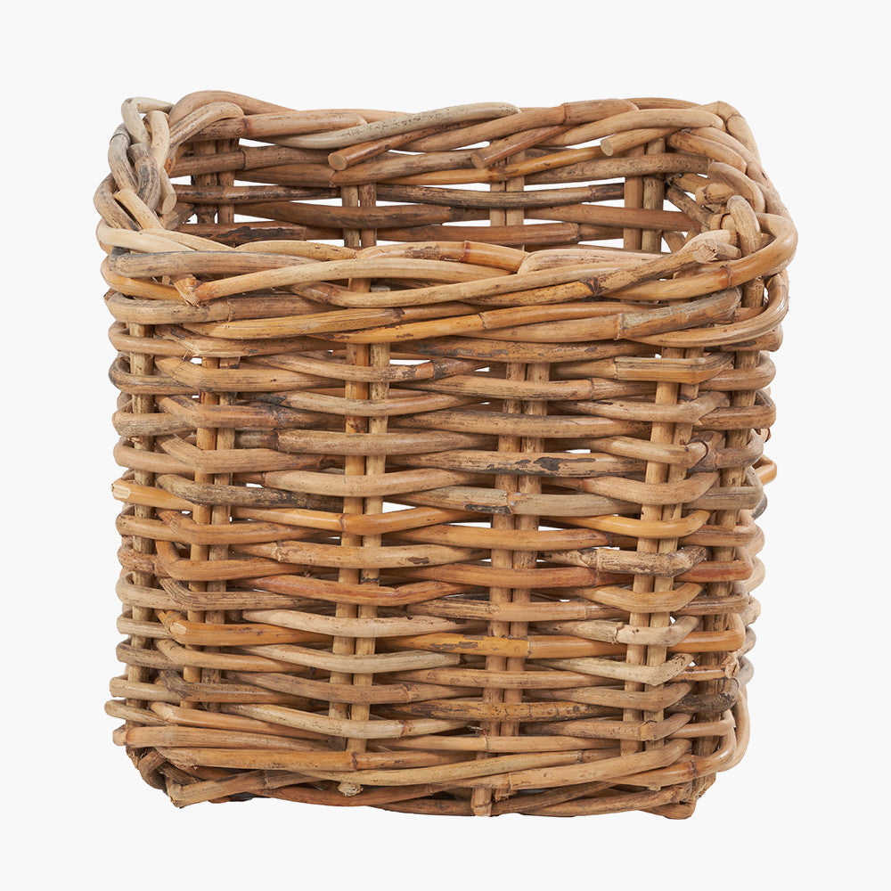 Tobs S/3 Chunky Natural Rattan Square Log Baskets