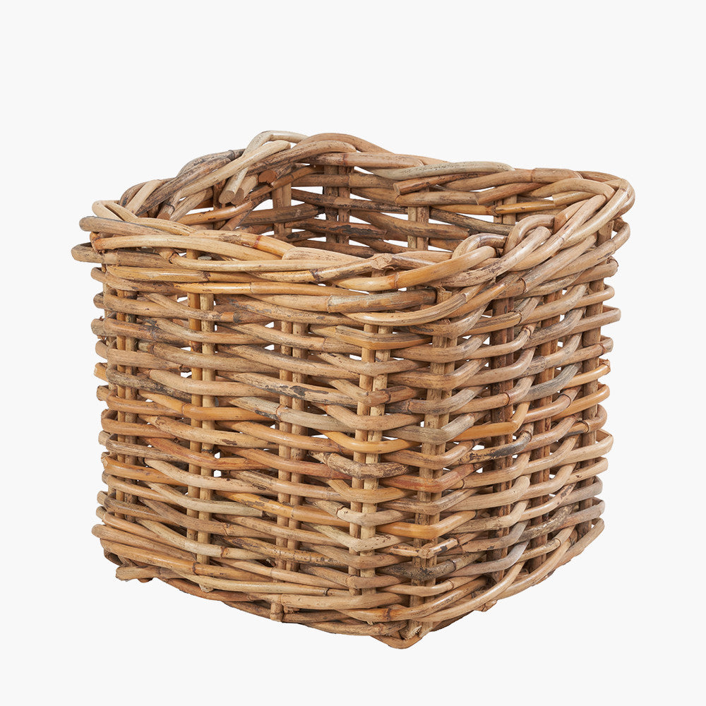 Tobs S/3 Chunky Natural Rattan Square Log Baskets