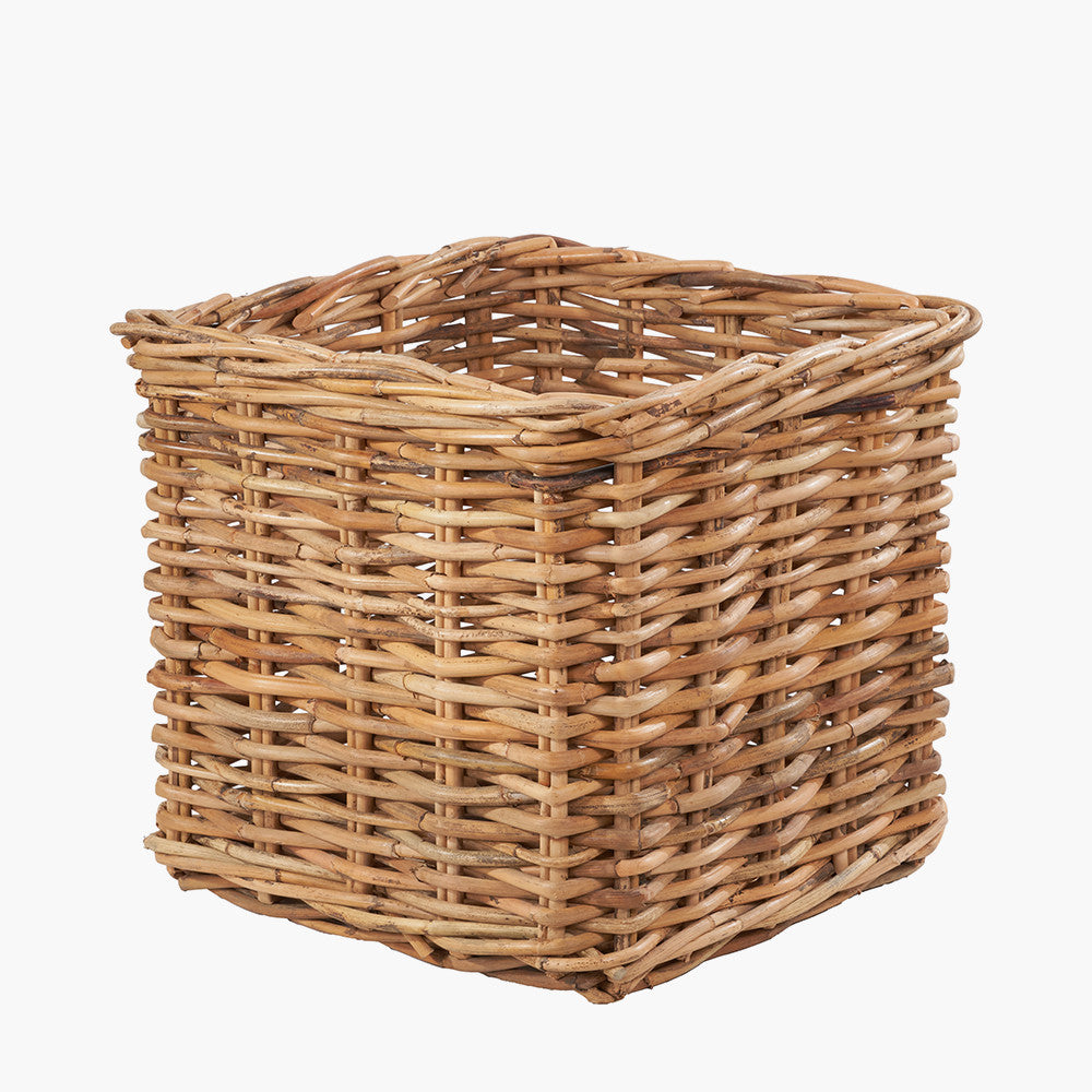 Tobs S/3 Chunky Natural Rattan Square Log Baskets