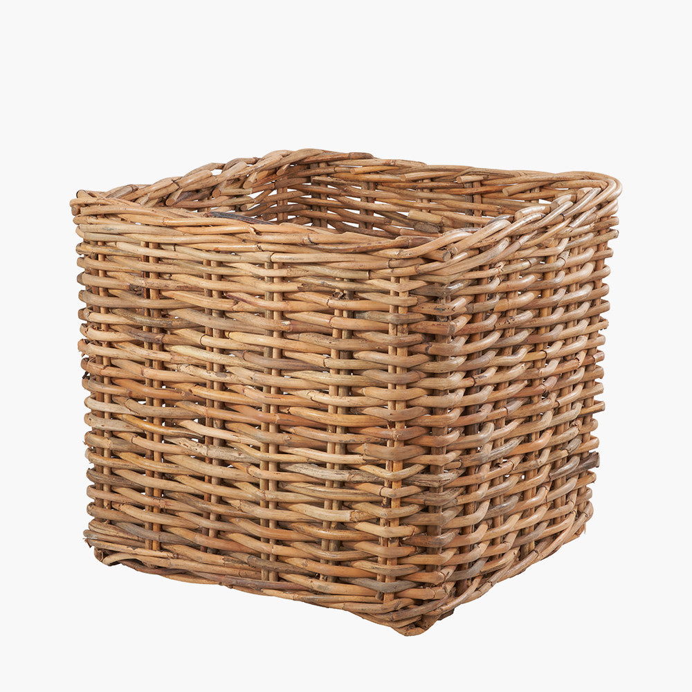 Tobs S/3 Chunky Natural Rattan Square Log Baskets