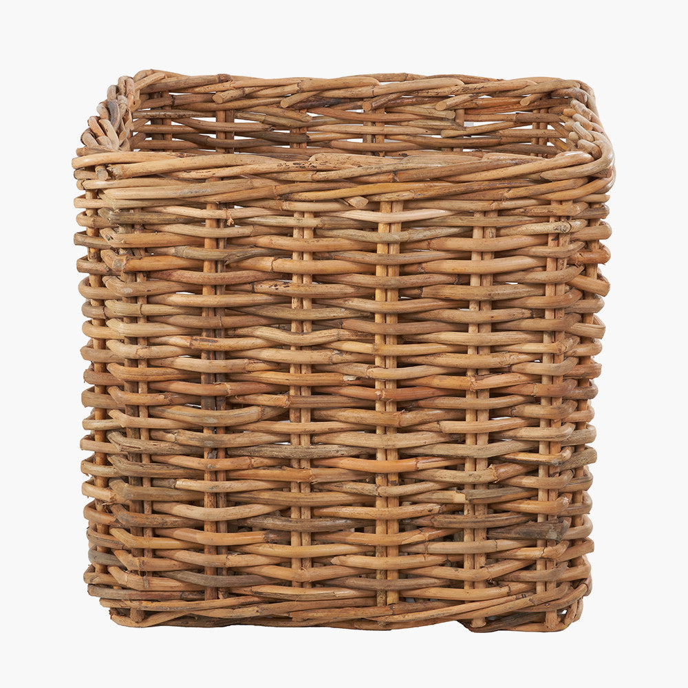 Tobs S/3 Chunky Natural Rattan Square Log Baskets