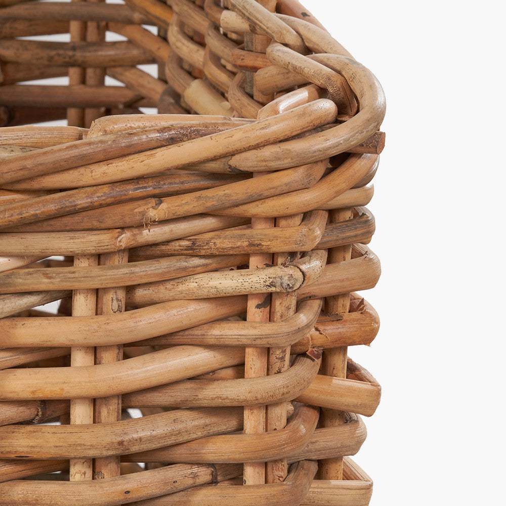 Tobs S/3 Chunky Natural Rattan Square Log Baskets