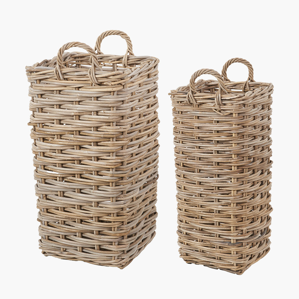 Tobs S/2 Square Grey Kubu Umbrella Baskets