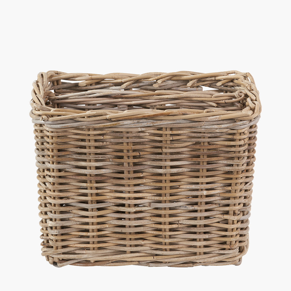 Tobs Grey Kubu Rattan Magazine Basket