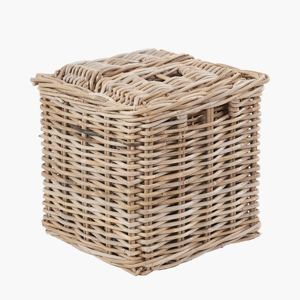Tobs S/5 Grey Kubu Rattan Rectangular Storage Baskets