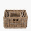 Tobs S/4 Grey Kubu Rattan Rectangular Storage Trays
