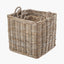 Tobs S/4 Grey Kubu Rattan Square Log Baskets