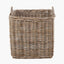 Tobs S/4 Grey Kubu Rattan Square Log Baskets