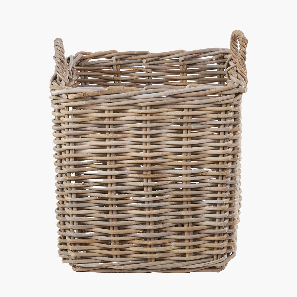 Tobs S/4 Grey Kubu Rattan Square Log Baskets