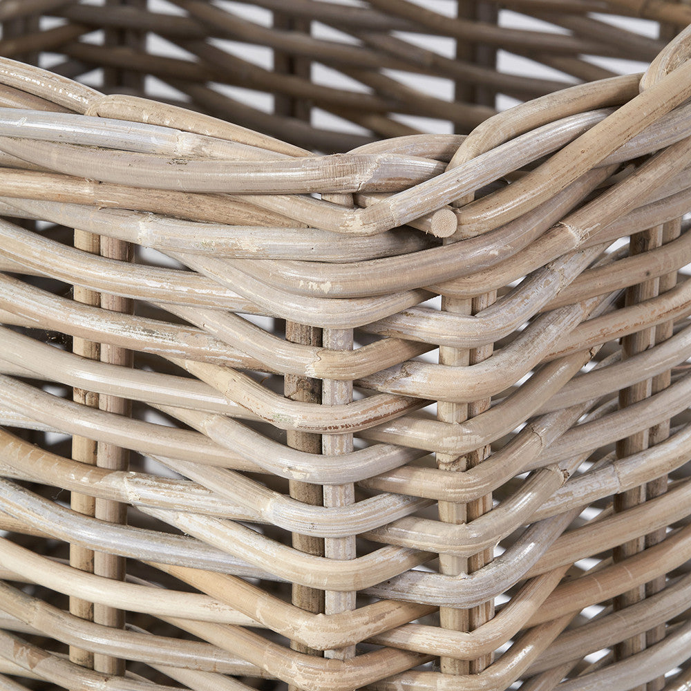 Tobs S/4 Grey Kubu Rattan Square Log Baskets