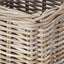 Tobs S/4 Grey Kubu Rattan Square Log Baskets