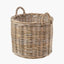 Tobs S/4 Grey Kubu Rattan Round Log Baskets