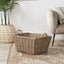Tobs Grey Kubu Rattan Rectangular Storage Basket Large