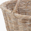 Tobs S/3 Grey Kubu Rattan Oval Shopping Basket with 2 Rectangular Storage Baskets
