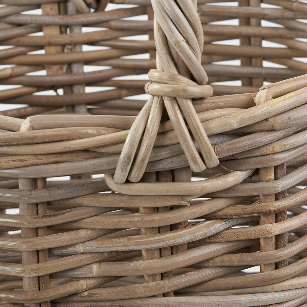 Tobs Grey Kubu Rattan Straight Sided Shopping Basket