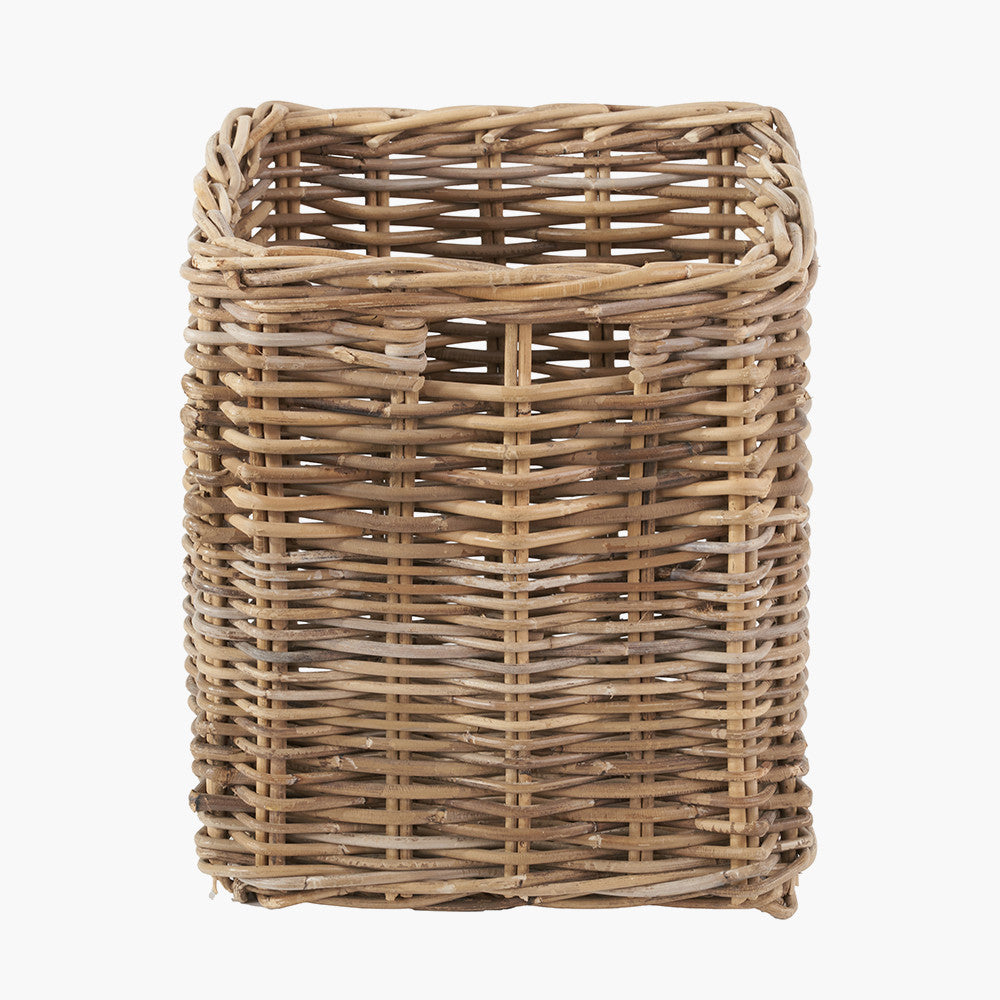 Tobs Grey Kubu Rattan Square Storage Basket