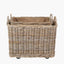 Tobs S/2 Grey Kubu Rattan Rectangular Wheeled Logs Baskets