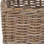 Tobs Grey Kubu Rattan Square Storage Basket with Inset Handles
