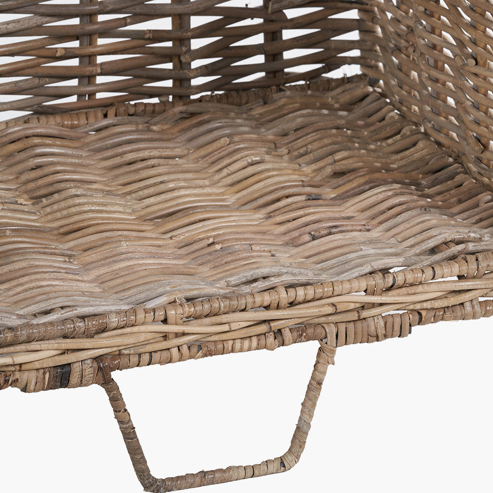 Tobs S/2 Grey Kubu Rattan Log Basket Trolleys