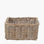 Tobs S/3 Grey Kubu Rattan Rectangular Storage Baskets with Inset Handles