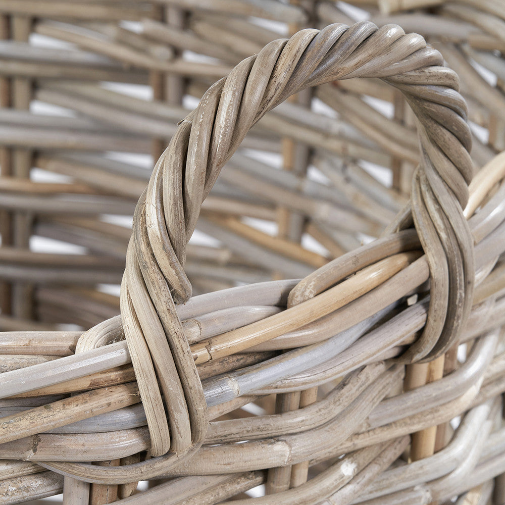 Tobs S/4 Grey Kubu Rattan Tall Round Storage Baskets