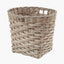 Tobs Grey Kubu Rattan Round Storage Basket with Square Base