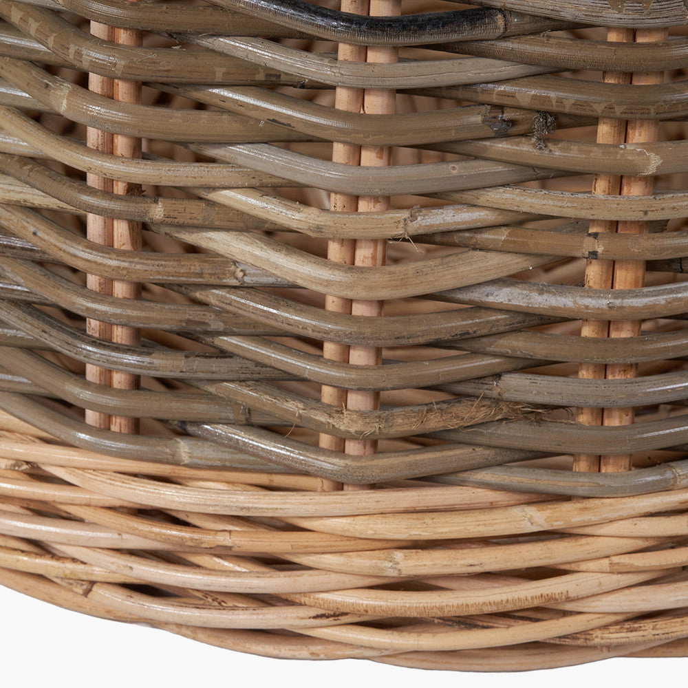 Tobs S/5 Grey and White Kubu Rattan Round Storage Baskets