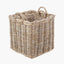 Tobs S/2 Grey Rattan Square Log Baskets