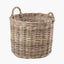 Tobs S/2 Grey Rattan Round Log Baskets