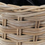 Tobs S/3 Indoor Outdoor Grey Kubu Rattan Triple Weave Round Basket Planters