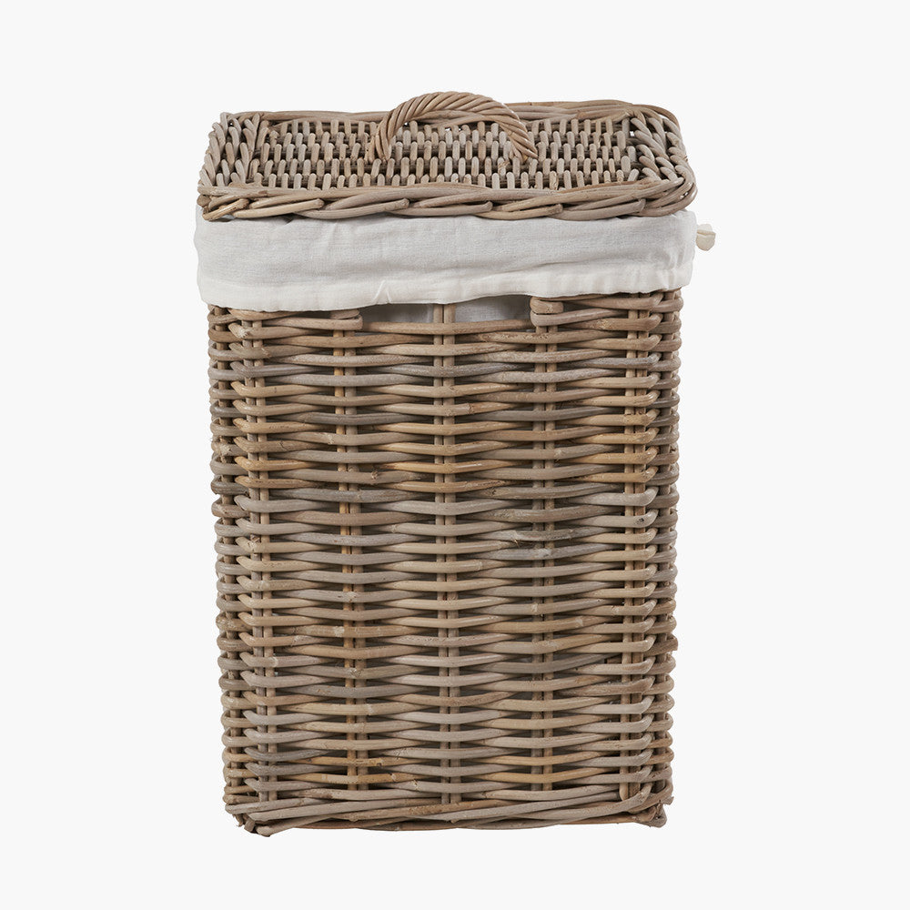 Tobs S/2 Grey Kubu Rattan Square Linen Baskets