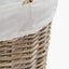 Tobs Grey Kubu Rattan Lined Round Basket